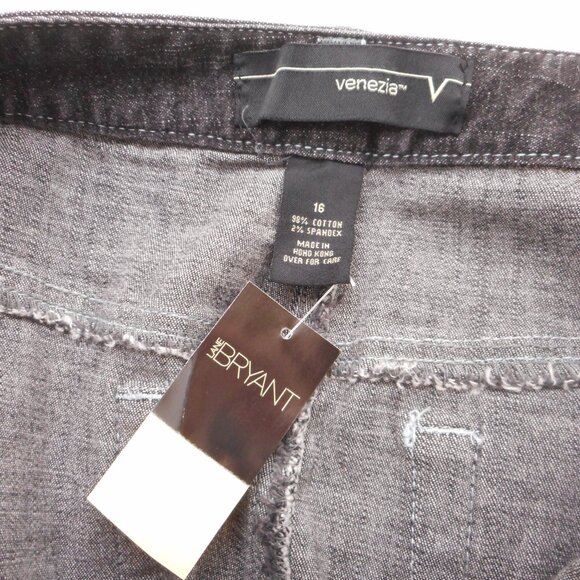 Venezia Denim Skirt Black Straight Womens Size 16 Vintage Y2K Contrast Stitching - Picture 6 of 13